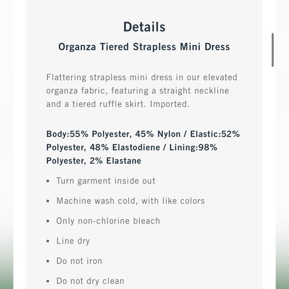 NWT Abercrombie & Fitch organza tiered dress in white floral - Picture 3 of 5